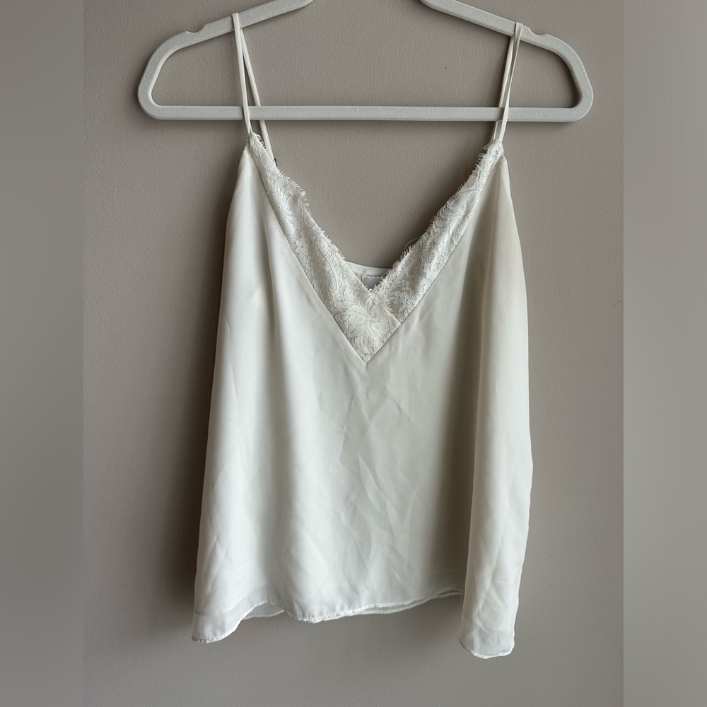 White Lace Trim Cami Top